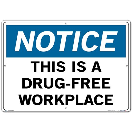 Vestil Aluminum Sign, 14-1/2" H, 20-1/2" W, Aluminum, Rectangle, English, SI-N-13-E-AL-063 SI-N-13-E-AL-063